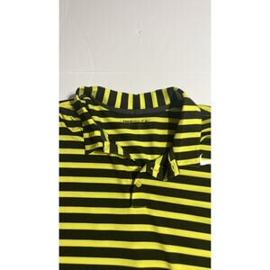 Nike Golf Dri-Fit Polo Men's XL Yellow Black Striped Short Sleeve